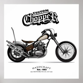 Motorrad für Vintage Chopper Poster