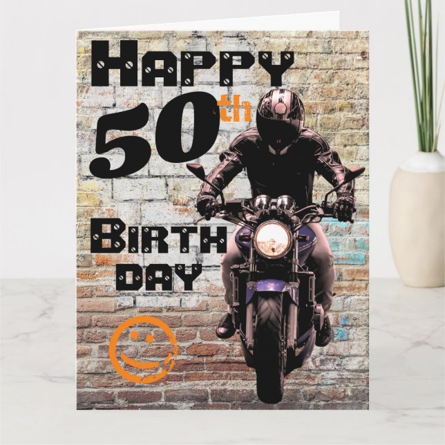 Motorrad "Geburtstag 50. noch Got Karte (Vorderseite)