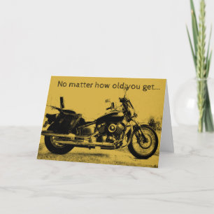 Motorrad-Geburtstagskarte im Vintage-Stil Karte