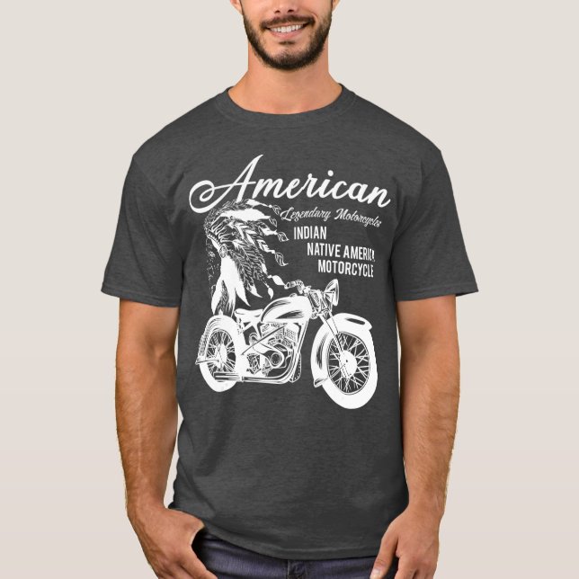 Motorrad-Geschenk für Indianer T-Shirt (Vorderseite)