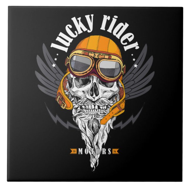 Motorrad-Geschenk für Motorradliebhaber Fliese (Vorderseite)