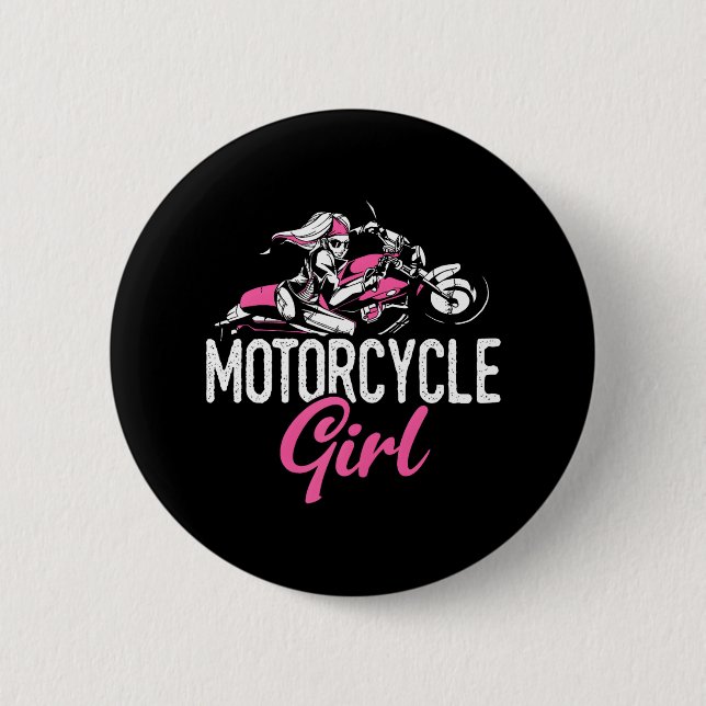 Motorrad-Girl-Motorrad Button (Vorderseite)