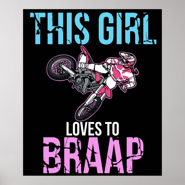 Motorrad Girls Dirt Bike Motocross Braap Poster (Vorne)