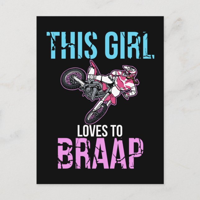 Motorrad Girls Dirt Bike Motocross Braap Postkarte (Vorderseite)