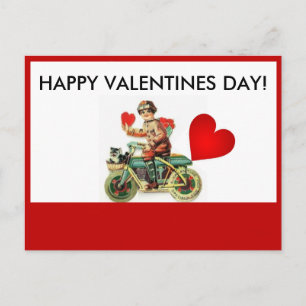 MOTORRAD-GLÜCKLICHE VALENTINSTAG-POSTKARTE FEIERTAGSPOSTKARTE