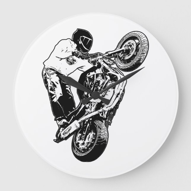 Motorrad Große Wanduhr (Vorderseite)