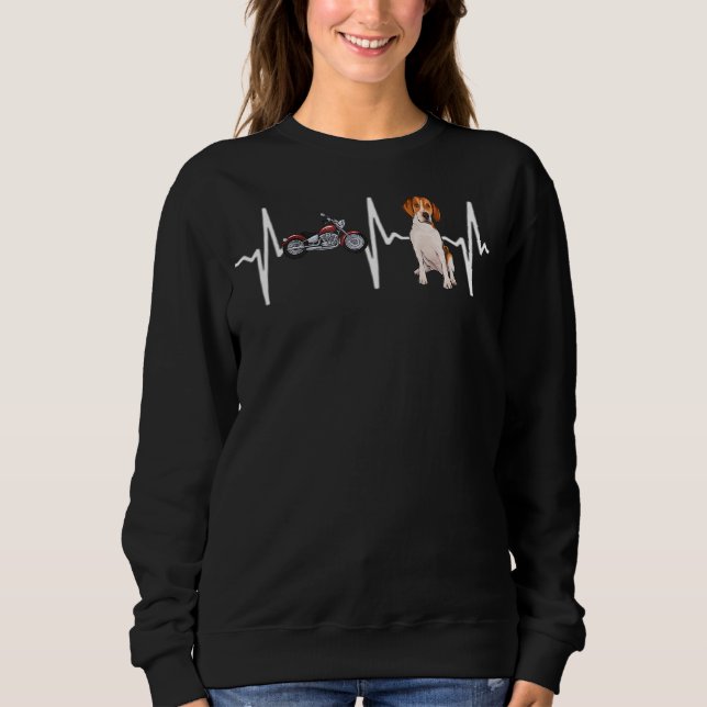 Motorrad Harrier Heartbeat Dog Sweatshirt (Vorderseite)