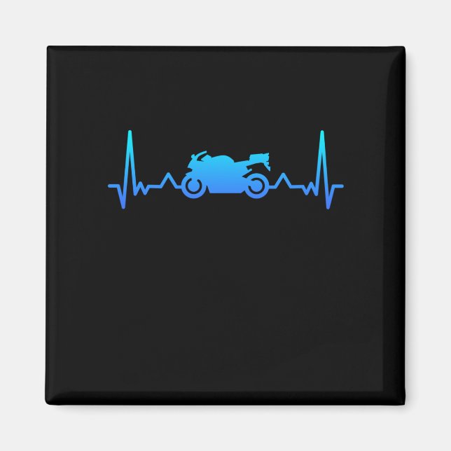 Motorrad-Heartbeat-Biking-Geschenk für Biker Vater Magnet (Vorne)