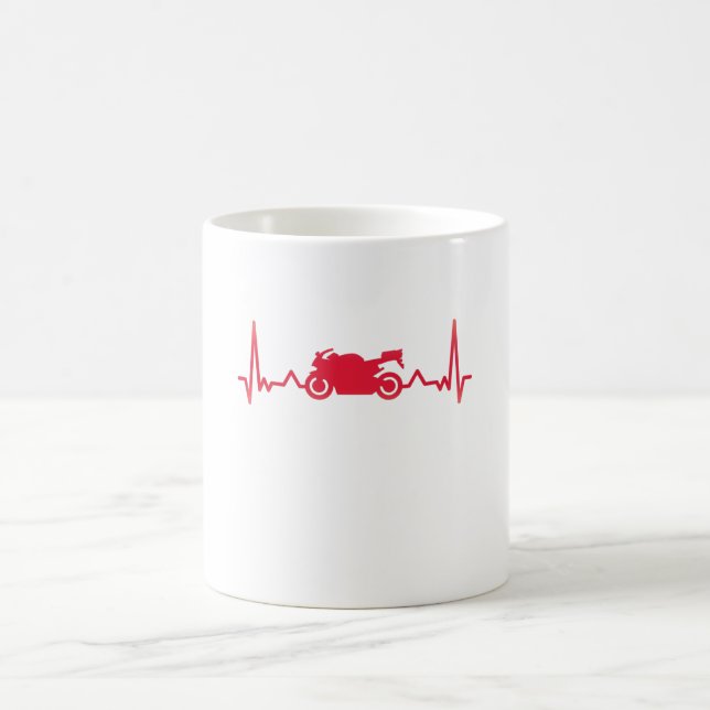 Motorrad-Heartbeat-Biking-Weihnachtsgeschenk für B Kaffeetasse (Mittel)