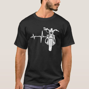 Motorrad Heartbeat Café Racer Vintag Scrambler T-Shirt