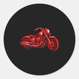 Motorrad Herz Biker Valentinstag Fahrer Paar Runder Aufkleber