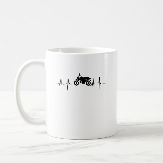 Motorrad-Herzschlag-Radfahrer-Mann-Vater-Geschenk Kaffeetasse (Links)
