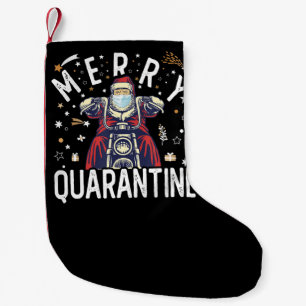 Motorrad-Hipster-Santa-Gesichtsmaske Kleiner Weihnachtsstrumpf