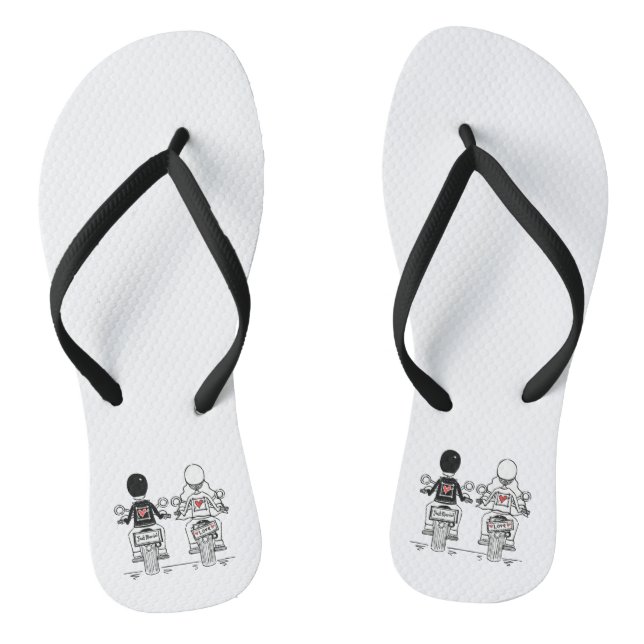 Motorrad Hochzeit Flip Flops Beach Schuhe (Fußbett)