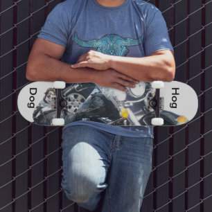 Motorrad Hog Dog Born To Ride Russell Terrier Skateboard