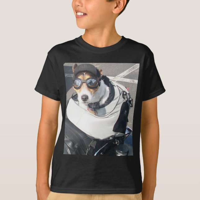 Motorrad Hog Hund Geboren zu fahren Russell Terrie T-Shirt (Vorderseite)