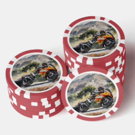 Motorrad-Höhepunkt Pokerchips
