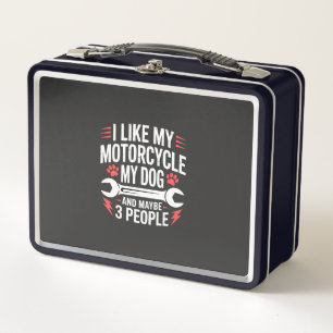 Motorrad-Hundebesitzer-Humor Metall Brotdose