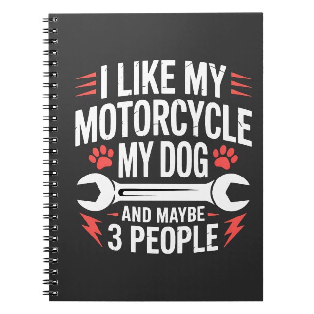 Motorrad-Hundebesitzer-Humor Notizblock (Vorderseite)