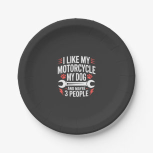 Motorrad-Hundebesitzer Humor Pappteller