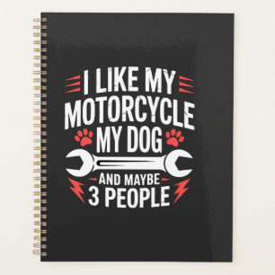 Motorrad-Hundebesitzer-Humor Planer
