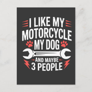 Motorrad-Hundebesitzer-Humor Postkarte