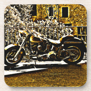 Motorrad im alten Valbonne, Frankreich Getränkeuntersetzer