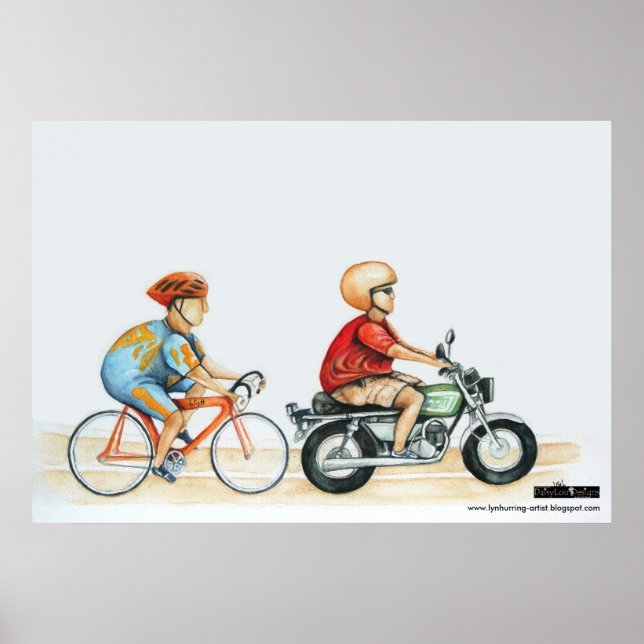 Motorrad im Velodrom Poster (Vorne)
