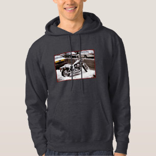 'Motorrad im Winter' Erwachsenenhaus-Sweatshirt Hoodie