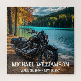 Motorrad in der Nähe der Wasserfeier des Lebens Puzzle