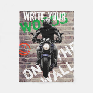 Motorrad Kissen Brick Wall Custom Graffiti Fleecedecke