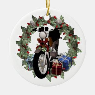 Motorrad-Kleider und Geschenke Rundreise-Ornament Keramik Ornament