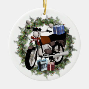 Motorrad-Kleider und Geschenke Rundreise-Ornament Keramikornament