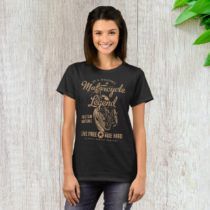 Motorrad-Legende Lebe Frei, Fahre Hart T-Shirt