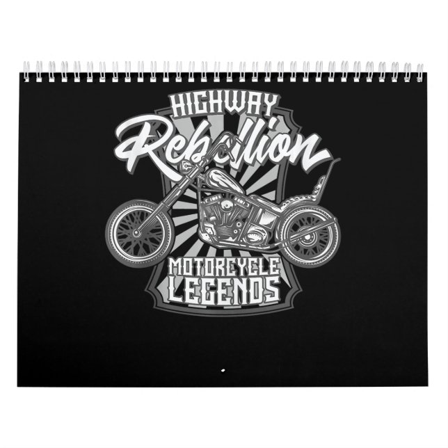Motorrad-Legenden auf dem Highway Art Geschenk Kalender (Titelbild)