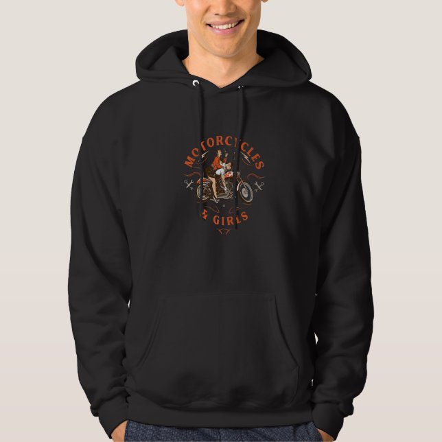 Motorrad Mädchen Hoodie (Vorderseite)
