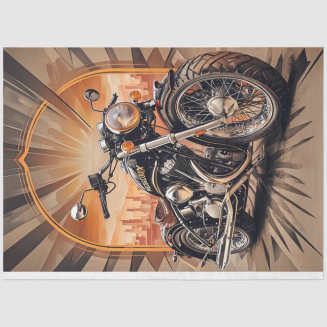 Motorrad mit farbenprächtigem Farbenpapier Seidenpapier (Vorderseite)