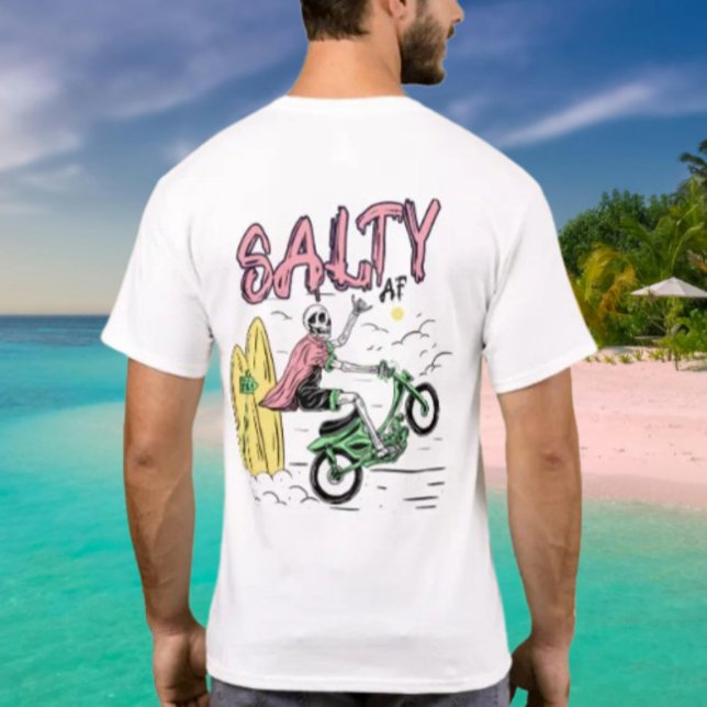 Motorrad mit Salty AF T-Shirt (Von Creator hochgeladen)