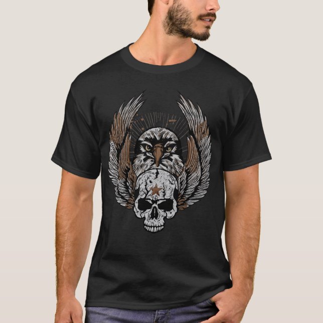 Motorrad mit Sterbekopf T-Shirt (Vorderseite)