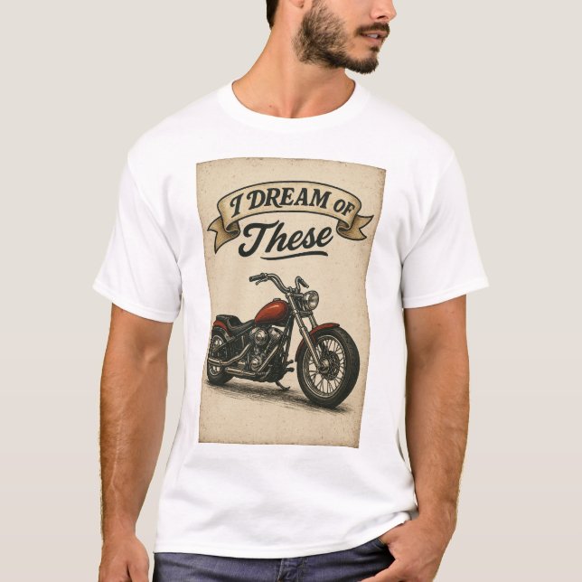 Motorrad mit Text T-Shirt (Vorderseite)