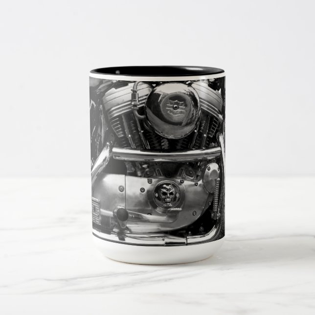 Motorrad-Motor-Tasse Zweifarbige Tasse (Mittel)