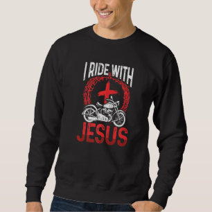 Motorrad-Motorrad-Fahrer I reise mit Jesus Sweatshirt
