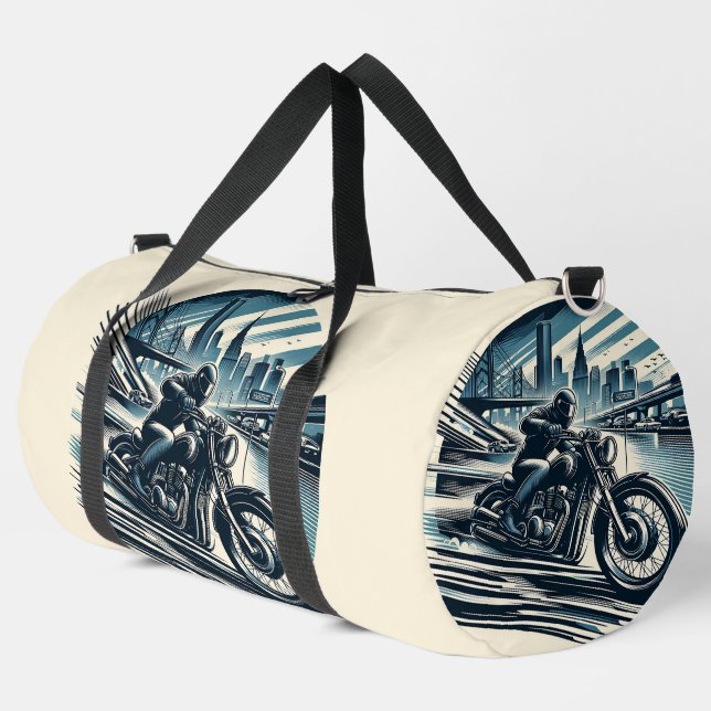 Motorrad Motorrad Motorrad Fahrrad Groß Duffle Bag (Linke Ecke)