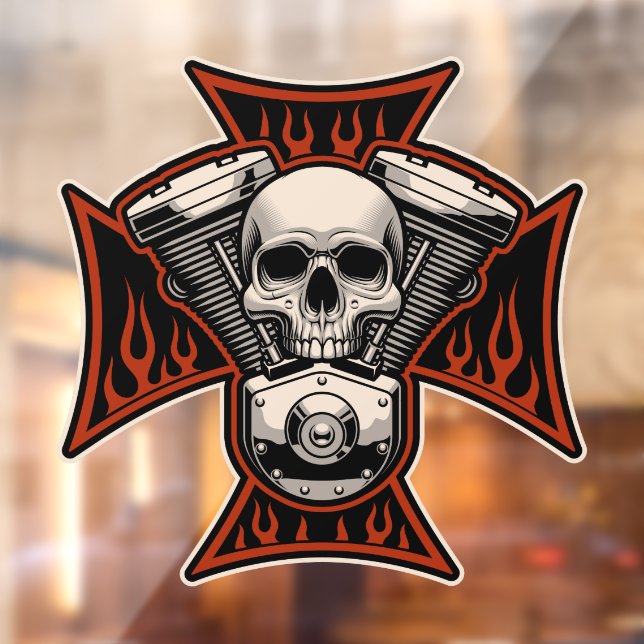 Motorrad-Motorrad-Motorrad-Motorradshop gewinnen Fensteraufkleber (Blatt 2)