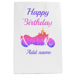 Motorrad/Motorrad personalisierte Geschenktasche Mittlere Geschenktüte