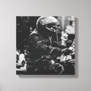 Motorrad Motorradfahrer Biker Fahrerdetails Leinwanddruck