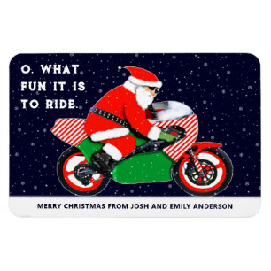 Motorrad Motorradfahrer Biker Weihnachtskarten Magnet
