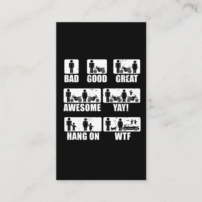 Motorrad Passion Verheirateten Paare Fahrrad Spaß Visitenkarte (Vorderseite)