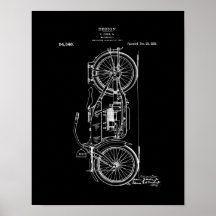 Motorrad-Patent-Kunstposter | Vintage-Motorrad 