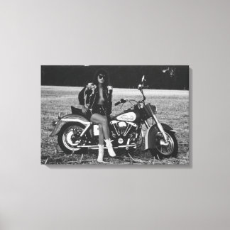 Motorrad Pinup Girl Leinwanddruck